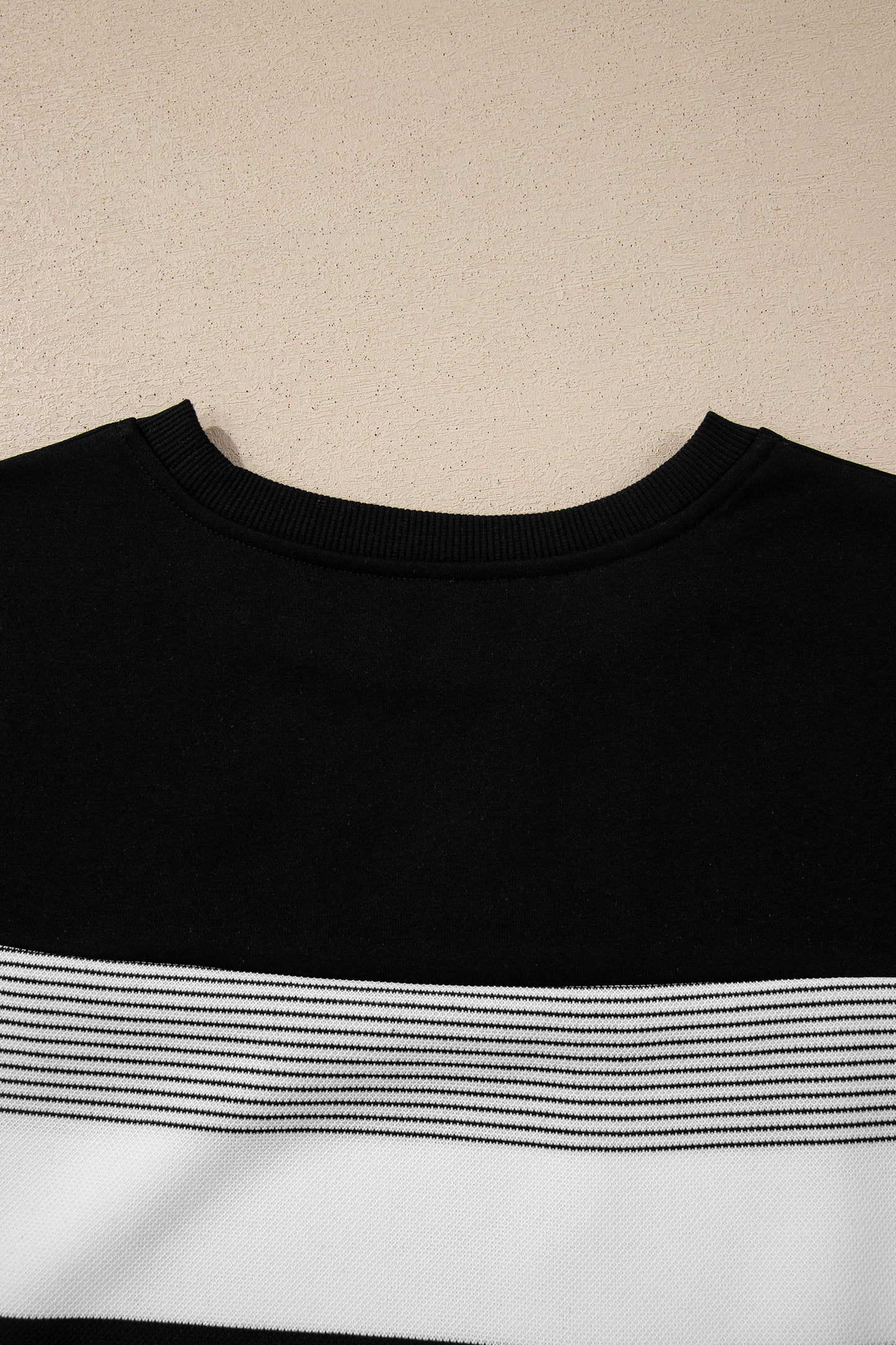 Black Stripe Mixed Print Crew Neck Cap Sleeve T Shirt-Tops/Tops & Tees-[Adult]-[Female]-2022 Online Blue Zone Planet