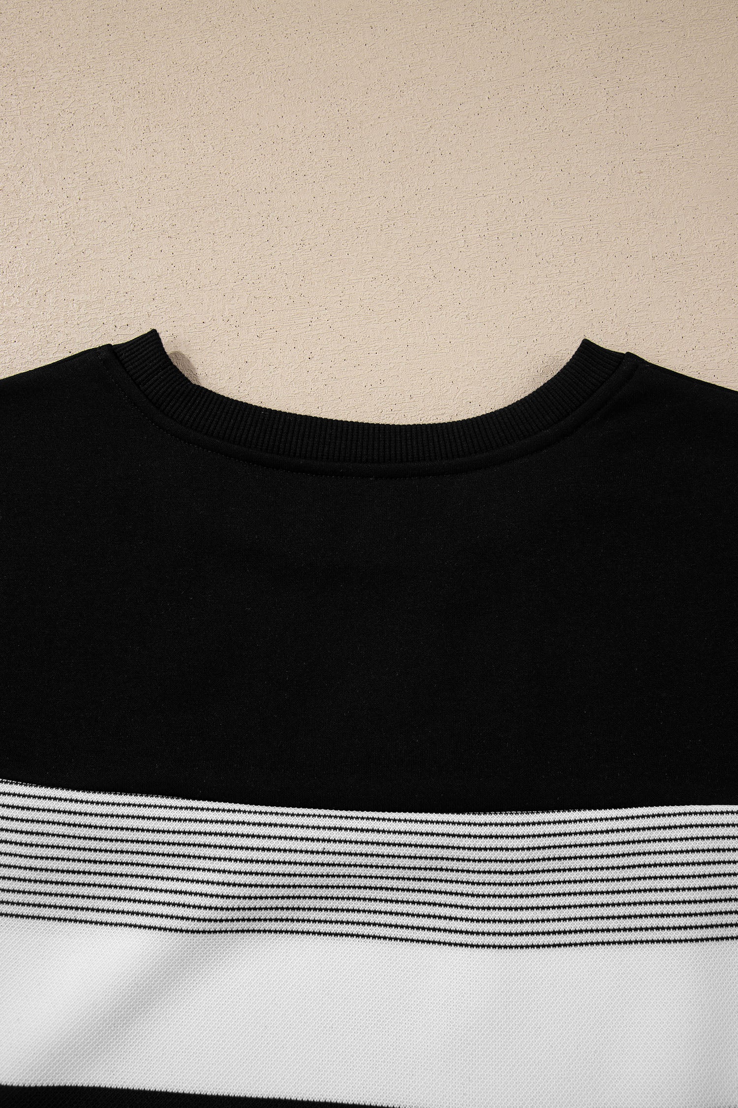 Black Stripe Mixed Print Crew Neck Cap Sleeve T Shirt-Tops/Tops & Tees-[Adult]-[Female]-2022 Online Blue Zone Planet