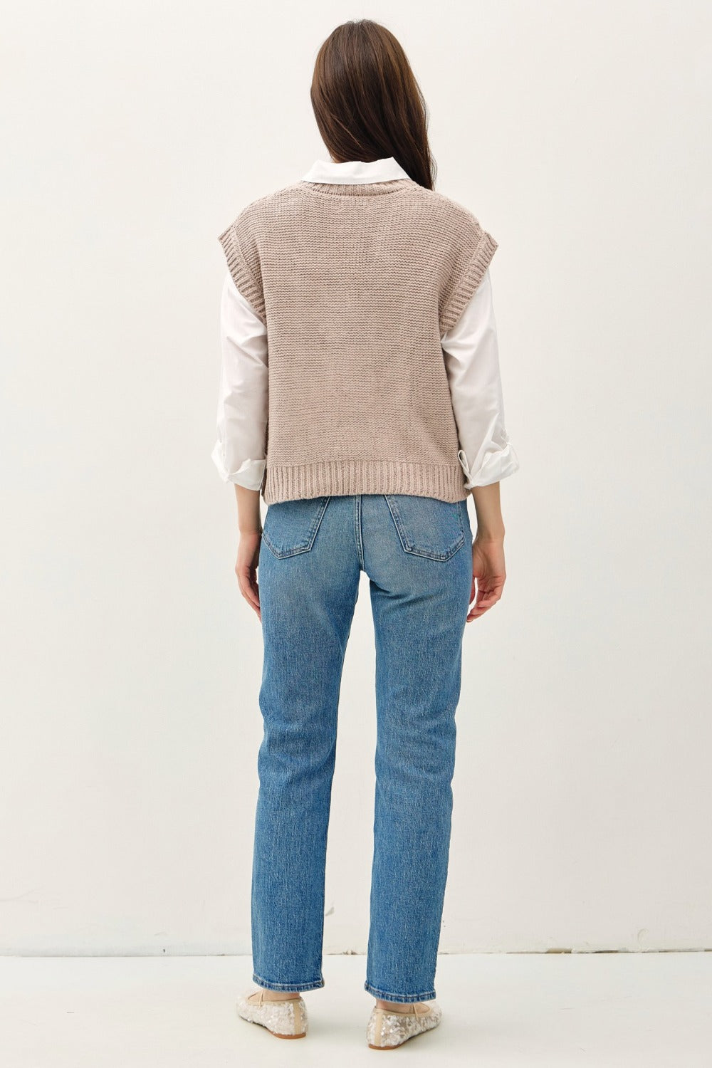 Blue Zone Planet | Be Cool Cable Knit V-Neck Sweater Vest-TOPS / DRESSES-[Adult]-[Female]-2022 Online Blue Zone Planet