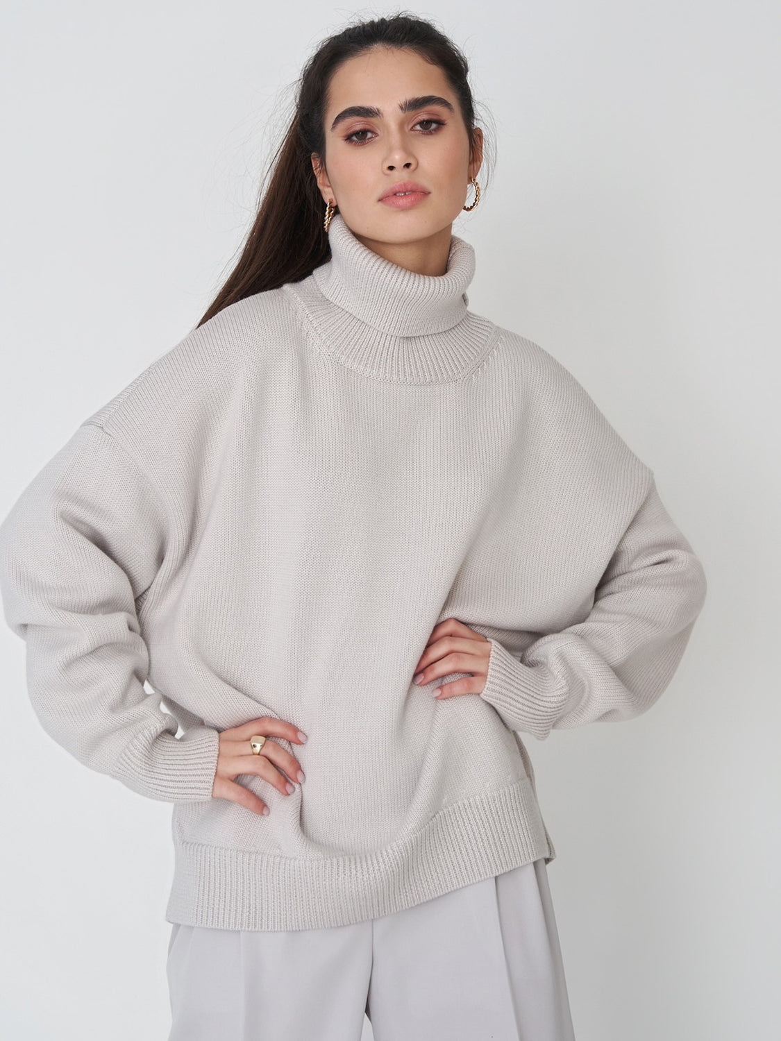 Turtleneck Long Sleeve Sweater-TOPS / DRESSES-[Adult]-[Female]-2022 Online Blue Zone Planet