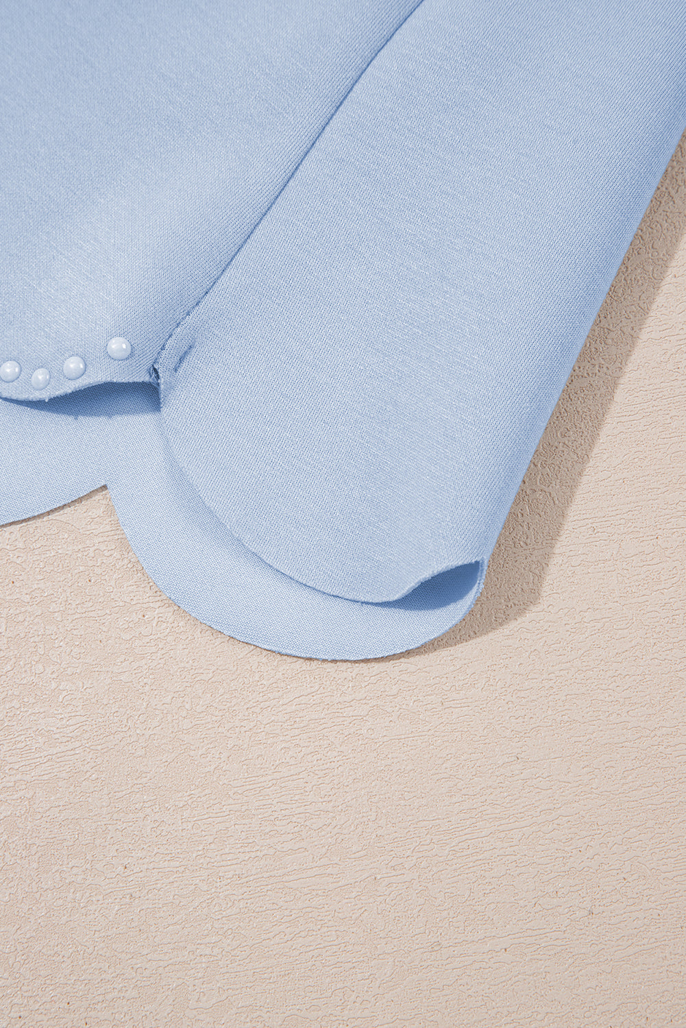 Beau Blue Puff Sleeve Pearl Embellished Scallop Trim Top 2 Piece Skort Set-Two Piece Sets/Two Piece Dresses-[Adult]-[Female]-2022 Online Blue Zone Planet