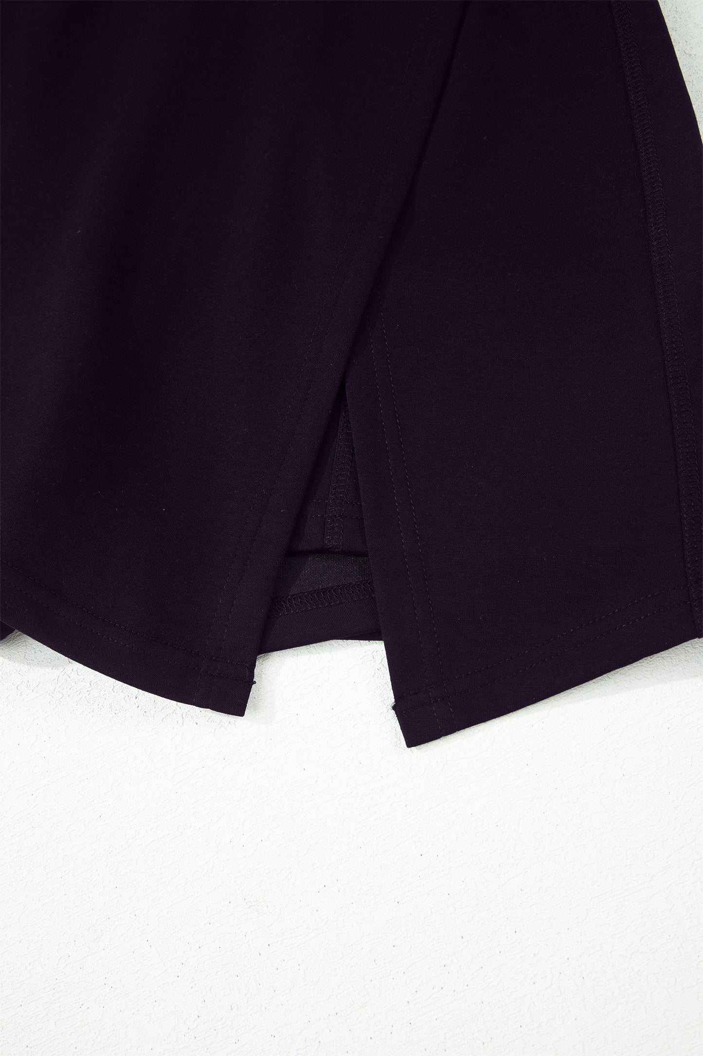 Black Solid Color Wrapped Side Slit Skort-Bottoms/Casual Shorts-[Adult]-[Female]-2022 Online Blue Zone Planet
