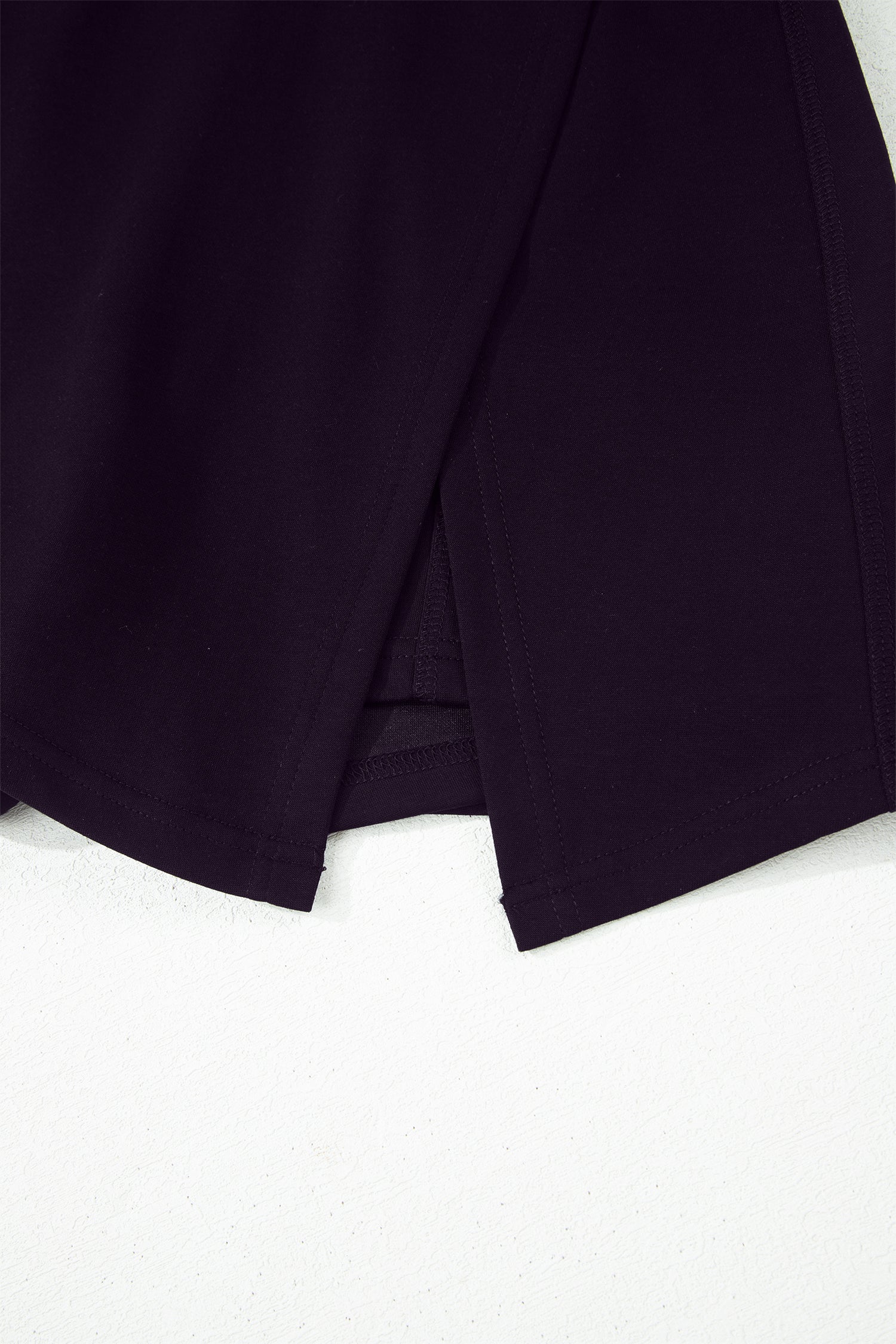 Black Solid Color Wrapped Side Slit Skort-Bottoms/Casual Shorts-[Adult]-[Female]-2022 Online Blue Zone Planet