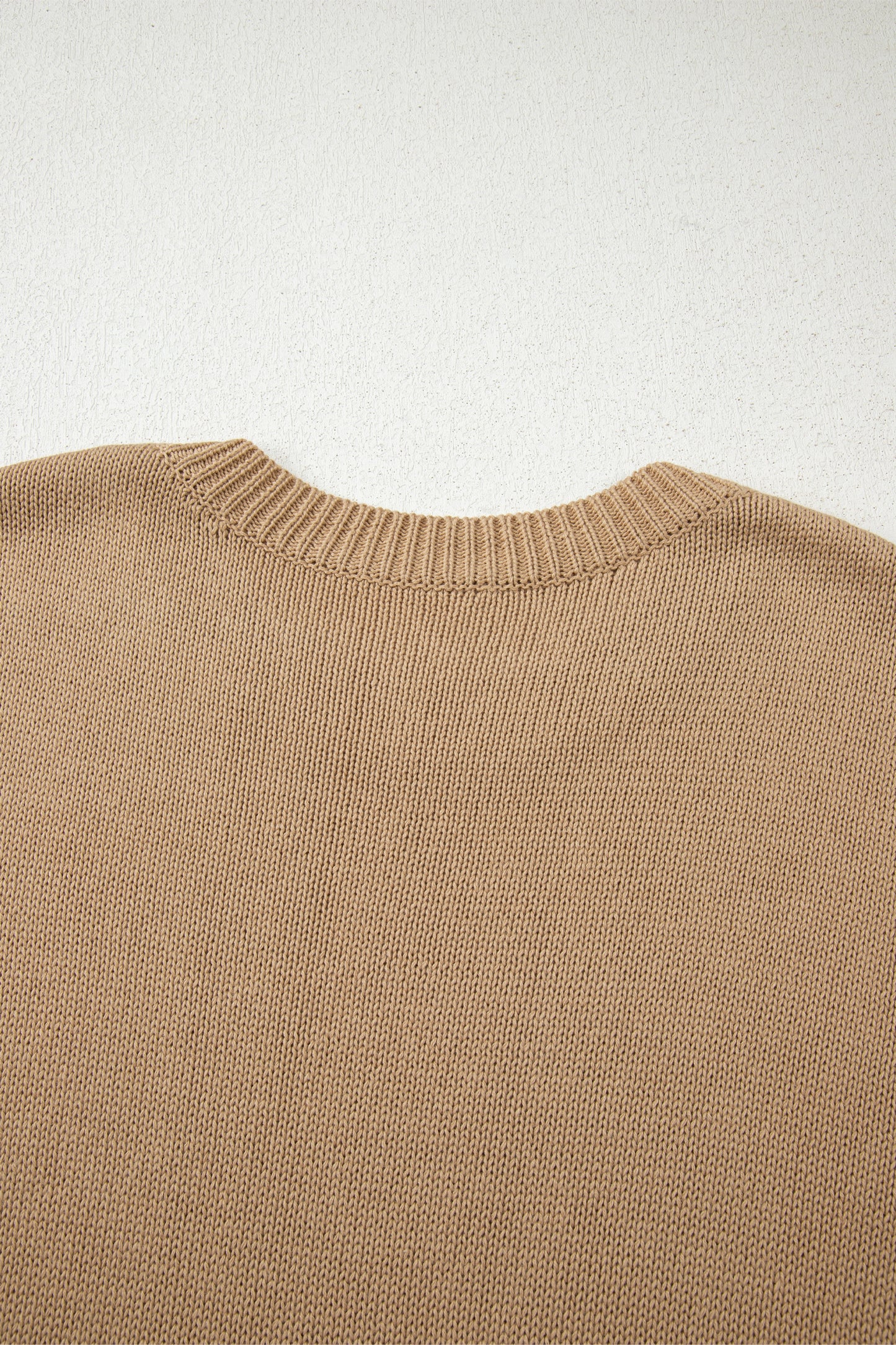 Pale Khaki Exposed Seam Drop Shoulder Oversize Sweater Mini Dress-TOPS / DRESSES-[Adult]-[Female]-2022 Online Blue Zone Planet