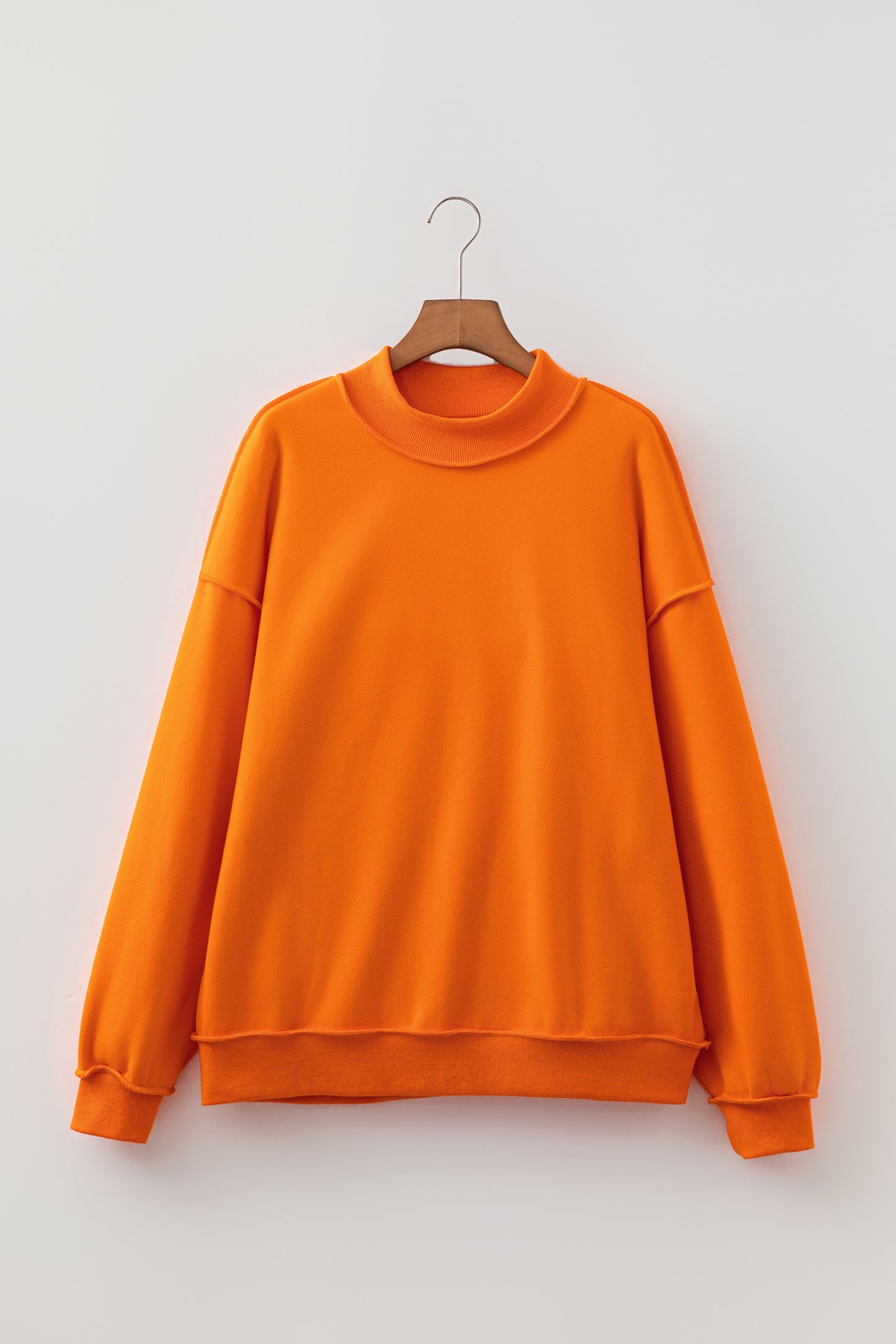 Red Dahlia Oversize Drop Shoulder Reversible Mock Neck Sweatshirt-Tops/Sweatshirts & Hoodies-[Adult]-[Female]-2022 Online Blue Zone Planet