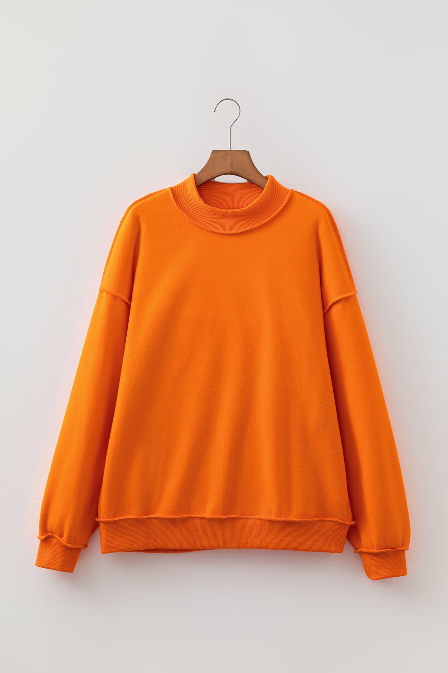 Red Dahlia Oversize Drop Shoulder Reversible Mock Neck Sweatshirt-Tops/Sweatshirts & Hoodies-[Adult]-[Female]-2022 Online Blue Zone Planet