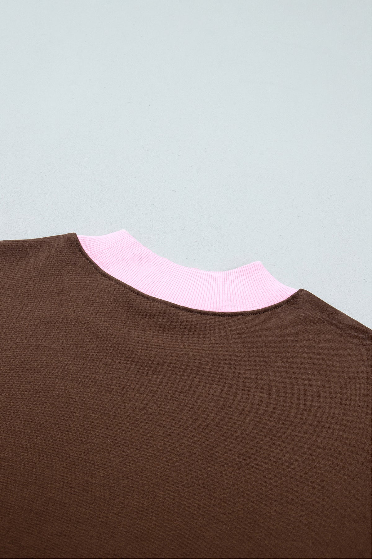 Pink Colorblock Trim Crewneck Long Sleeve Pullover Sweatshirt-Tops/Sweatshirts & Hoodies-[Adult]-[Female]-2022 Online Blue Zone Planet
