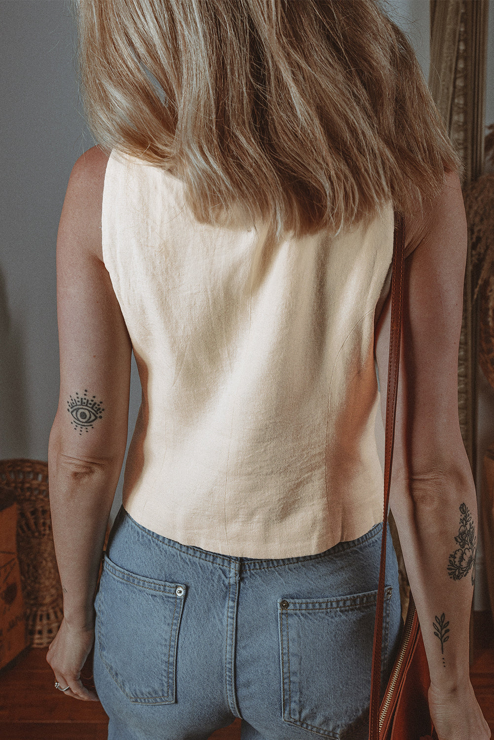 White Slim Fit Buttoned V Neck Vest-Outerwear/Vests-[Adult]-[Female]-2022 Online Blue Zone Planet