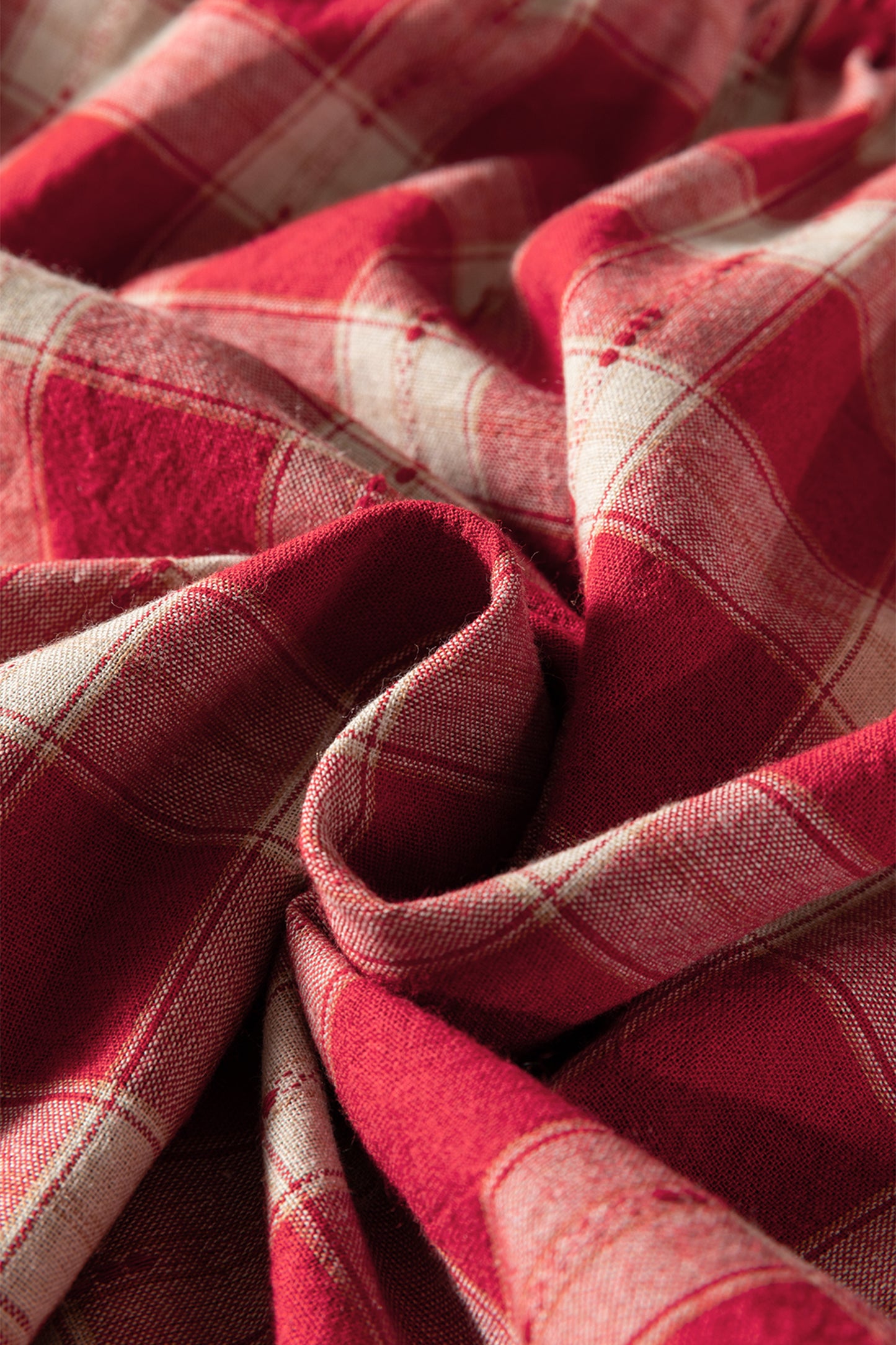 Red Plaid Print Smocked Puff Sleeve Mini Dress-TOPS / DRESSES-[Adult]-[Female]-2022 Online Blue Zone Planet