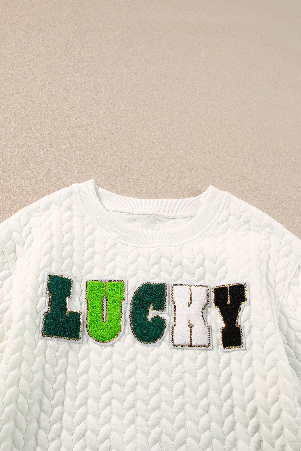White Merry and Bright Quilted Sweatshirt-Sweatshirts & Hoodies-[Adult]-[Female]-2022 Online Blue Zone Planet