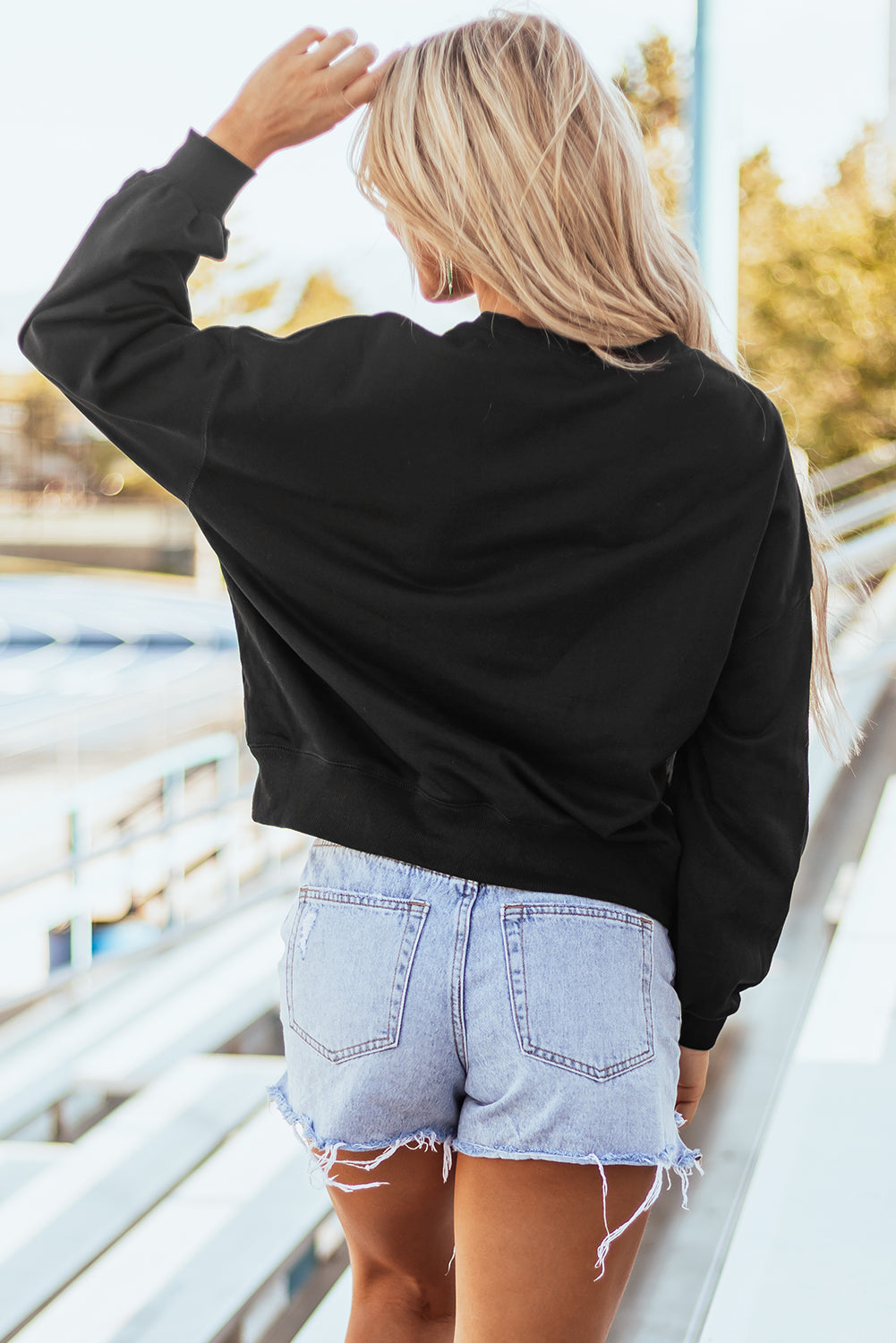 White GAME DAY Graphic Varsity Pullover Sweatshirt-Tops/Sweatshirts & Hoodies-[Adult]-[Female]-2022 Online Blue Zone Planet