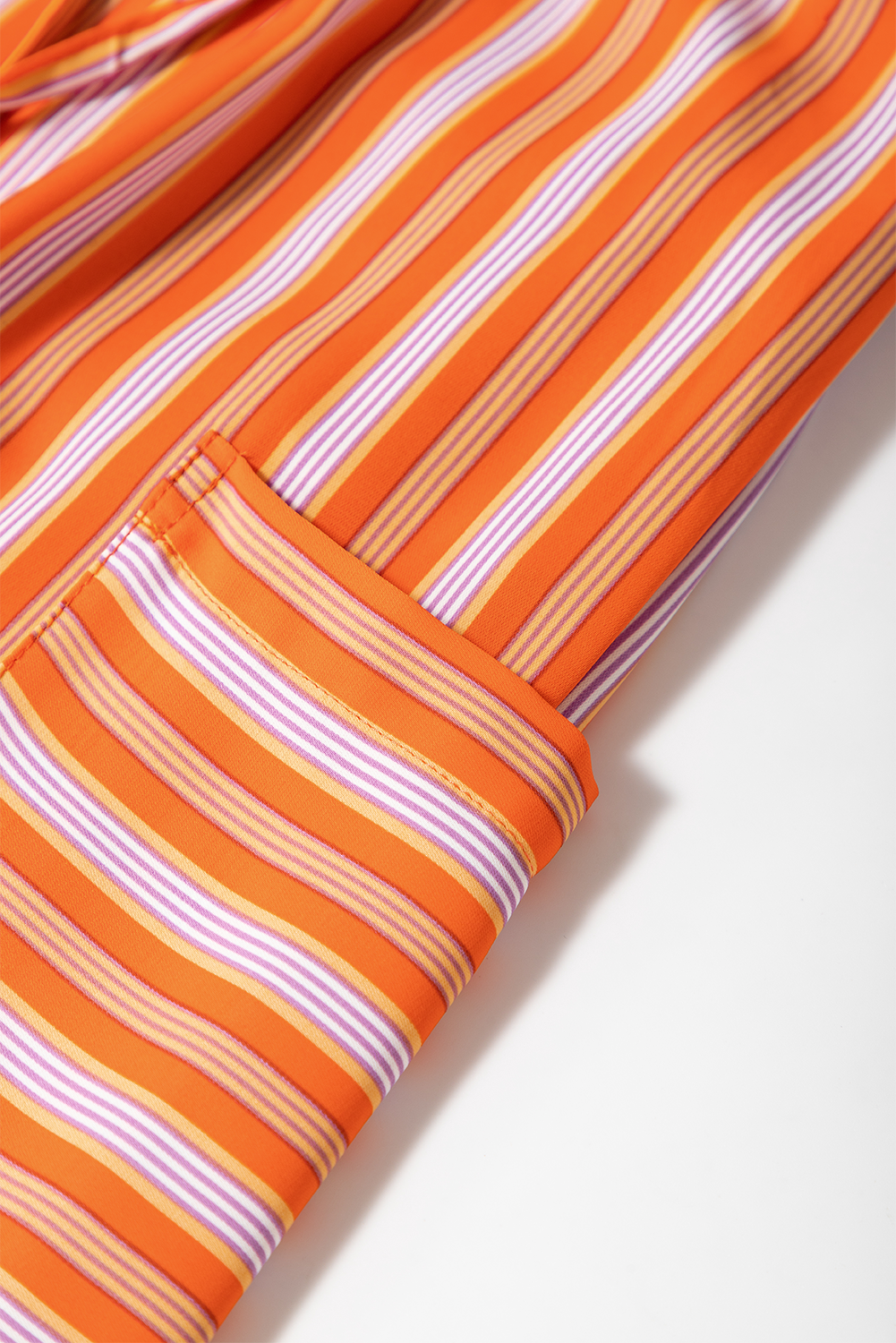 Orange Stripe Cropped Palazzo Pants with Pockets-Bottoms/Pants & Culotte-[Adult]-[Female]-2022 Online Blue Zone Planet