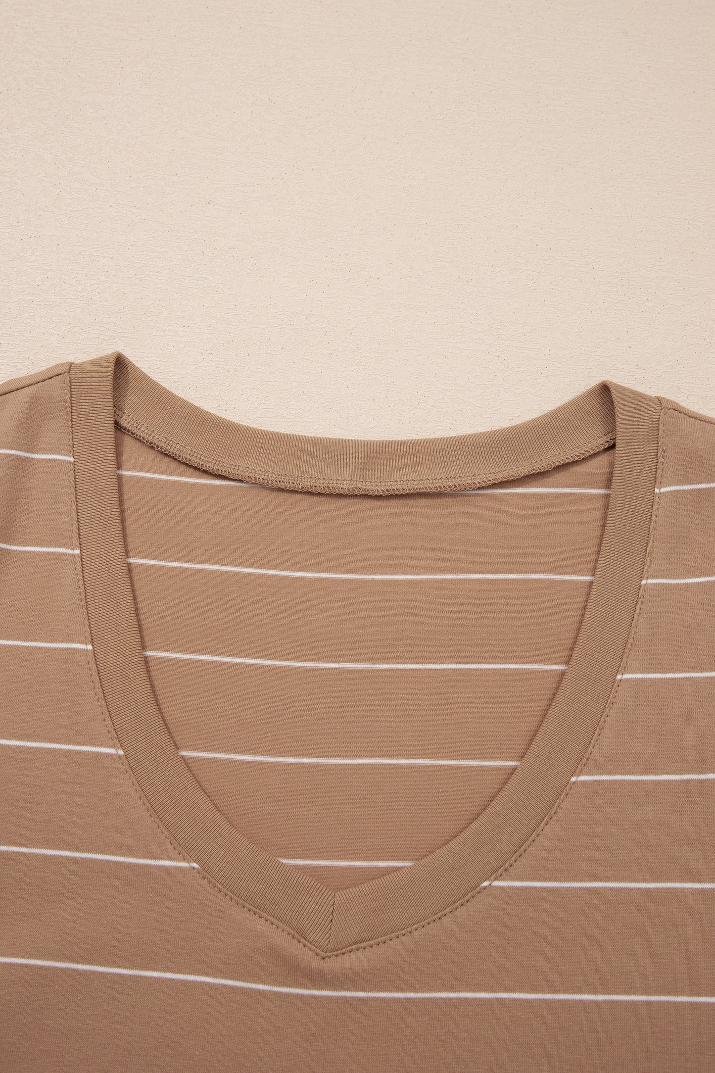 Khaki Stripe Casual Short Sleeve Side Slit Maxi T Shirt Dress-TOPS / DRESSES-[Adult]-[Female]-2022 Online Blue Zone Planet