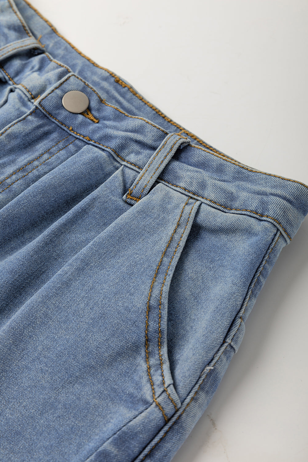 Ashleigh Blue Washed Pleated Detail Wide Leg Jeans-Bottoms/Jeans-[Adult]-[Female]-2022 Online Blue Zone Planet