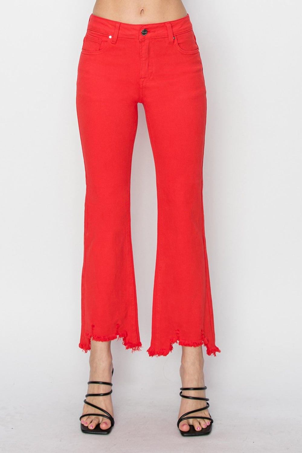 RISEN Full Size Mid Rise Step Hem Cropped Pants-BOTTOM SIZES SMALL MEDIUM LARGE-[Adult]-[Female]-2022 Online Blue Zone Planet