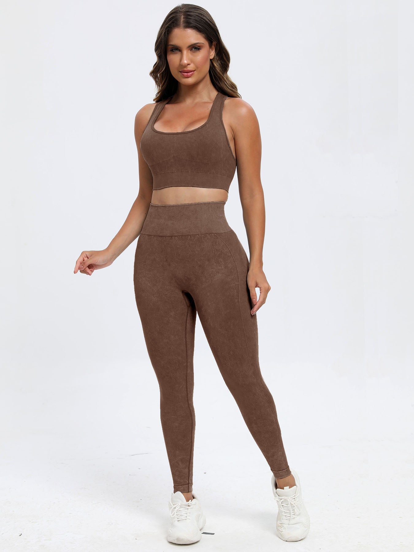 Scoop Neck Wide Strap Top and Pants Active Set-BOTTOMS SIZES SMALL MEDIUM LARGE-[Adult]-[Female]-Dark Brown-S-2022 Online Blue Zone Planet