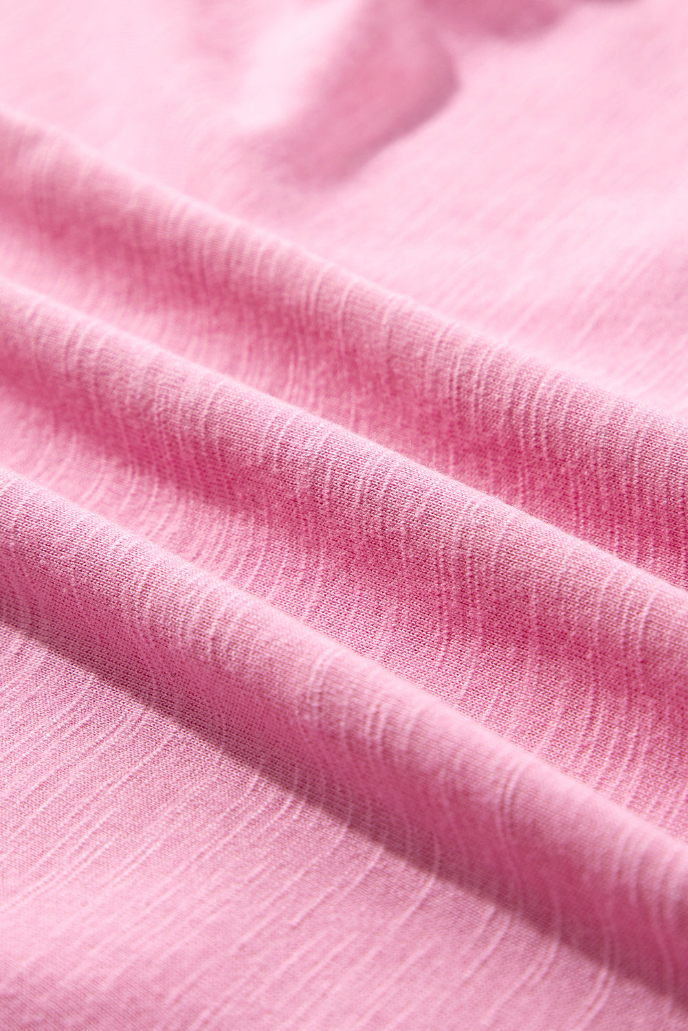 Pink Eyelet Embroidery Scalloped Sleeve Round Neck T Shirt-Tops/Tops & Tees-[Adult]-[Female]-2022 Online Blue Zone Planet