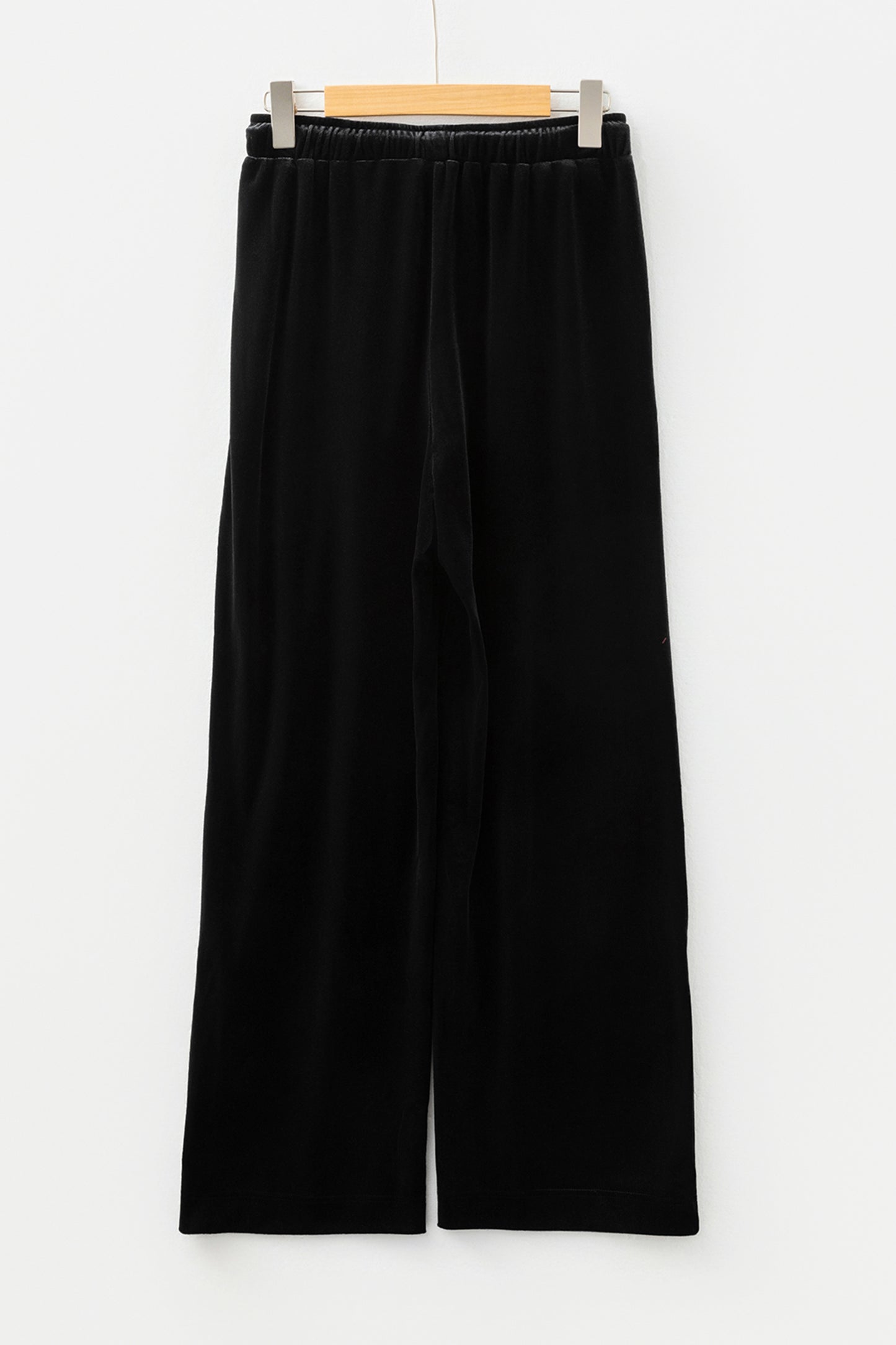 Black Shiny Velvet Drawstring High Waist Straight Leg Casual Pants-Bottoms/Pants & Culotte-[Adult]-[Female]-2022 Online Blue Zone Planet