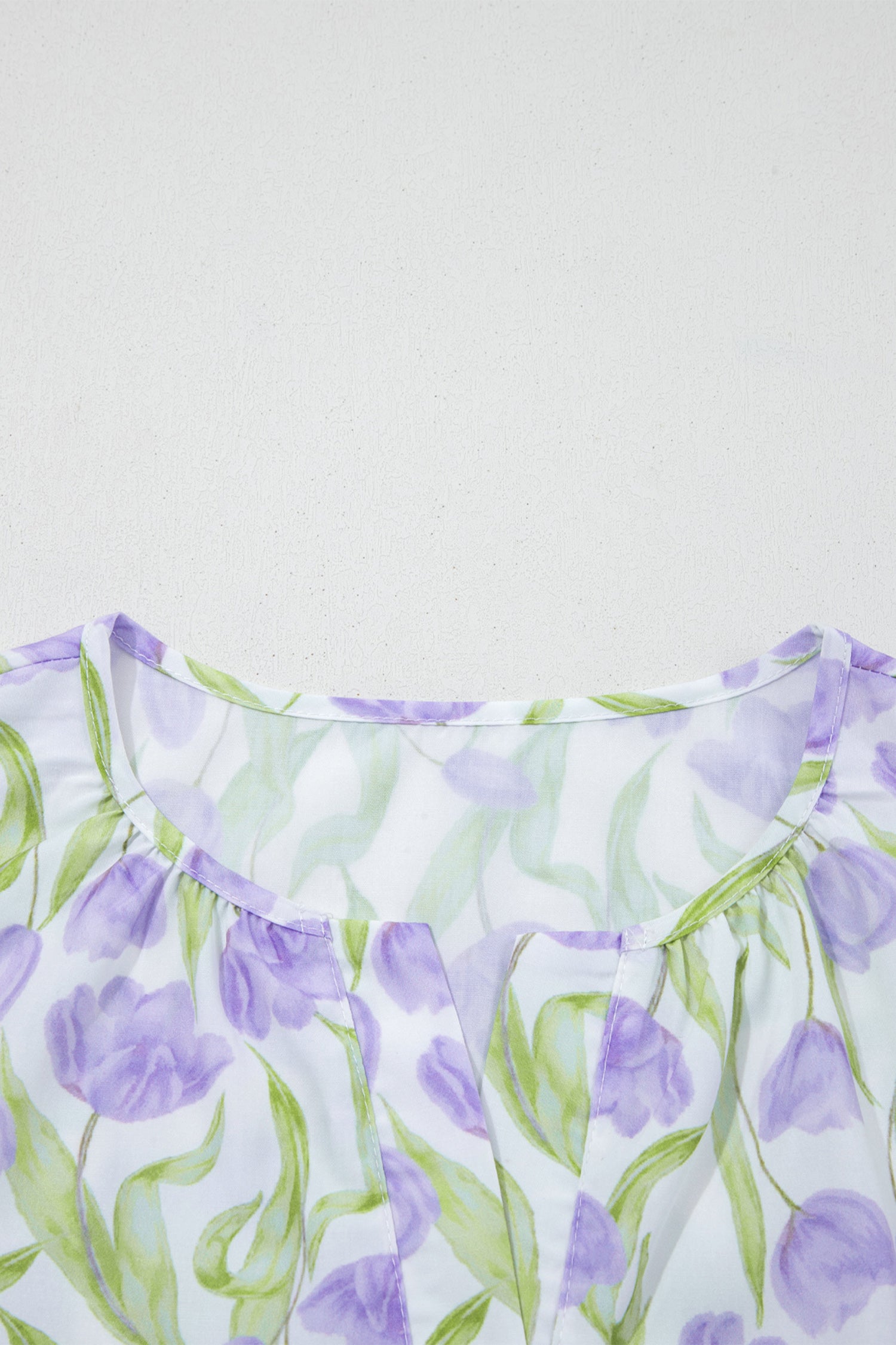 Purple Tulip Floral Print Contrast Trim Midi Dress-TOPS / DRESSES-[Adult]-[Female]-2022 Online Blue Zone Planet
