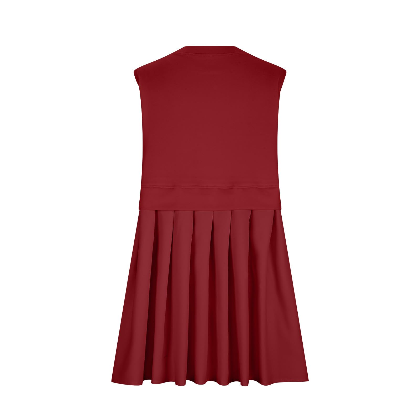 Pleated Round Neck Sleeveless Mini Dress-TOPS / DRESSES-[Adult]-[Female]-2022 Online Blue Zone Planet