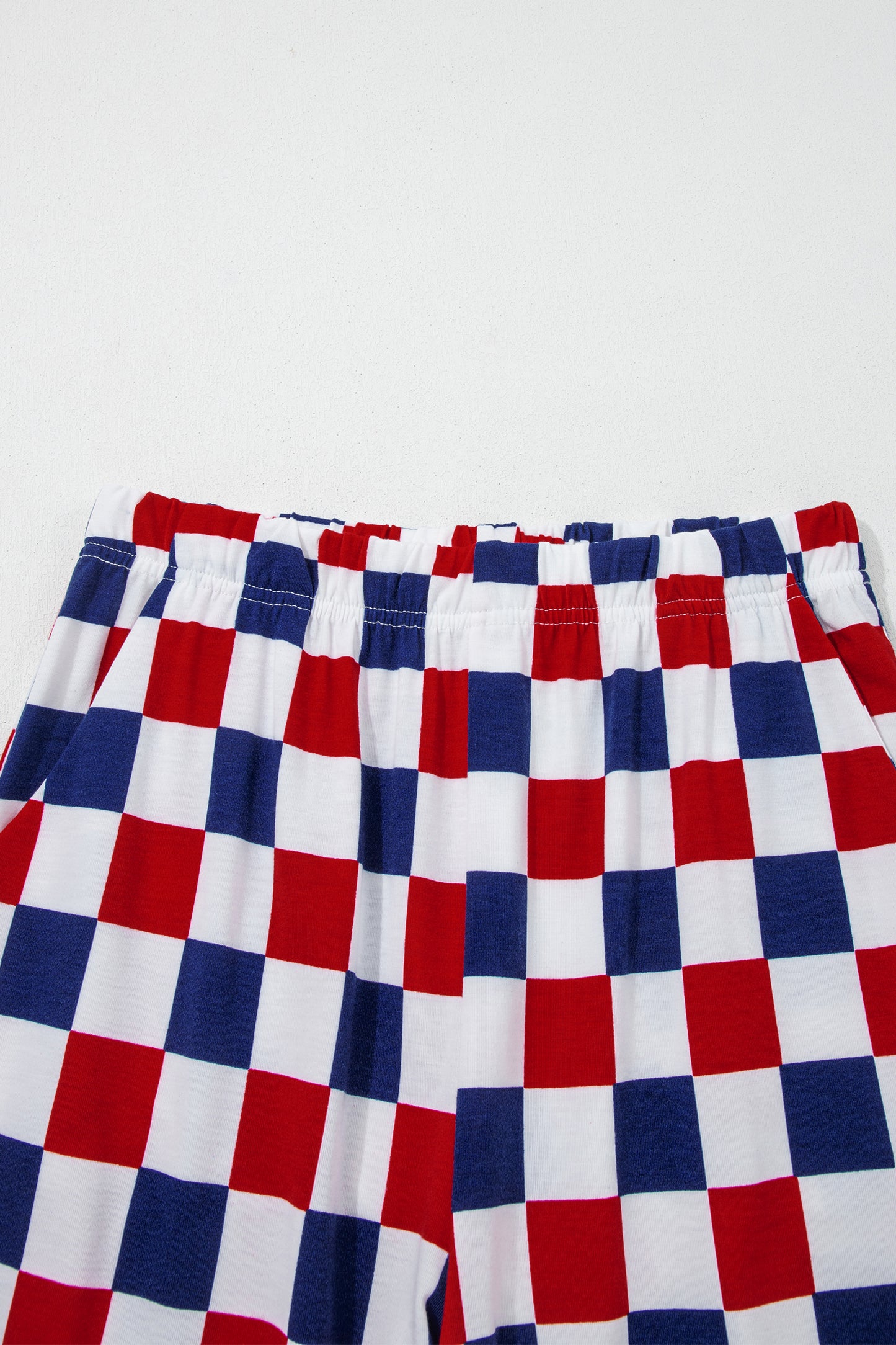 Red 2-Tone Checked Print High Waist Wide Leg Pants-Bottoms/Pants & Culotte-[Adult]-[Female]-2022 Online Blue Zone Planet