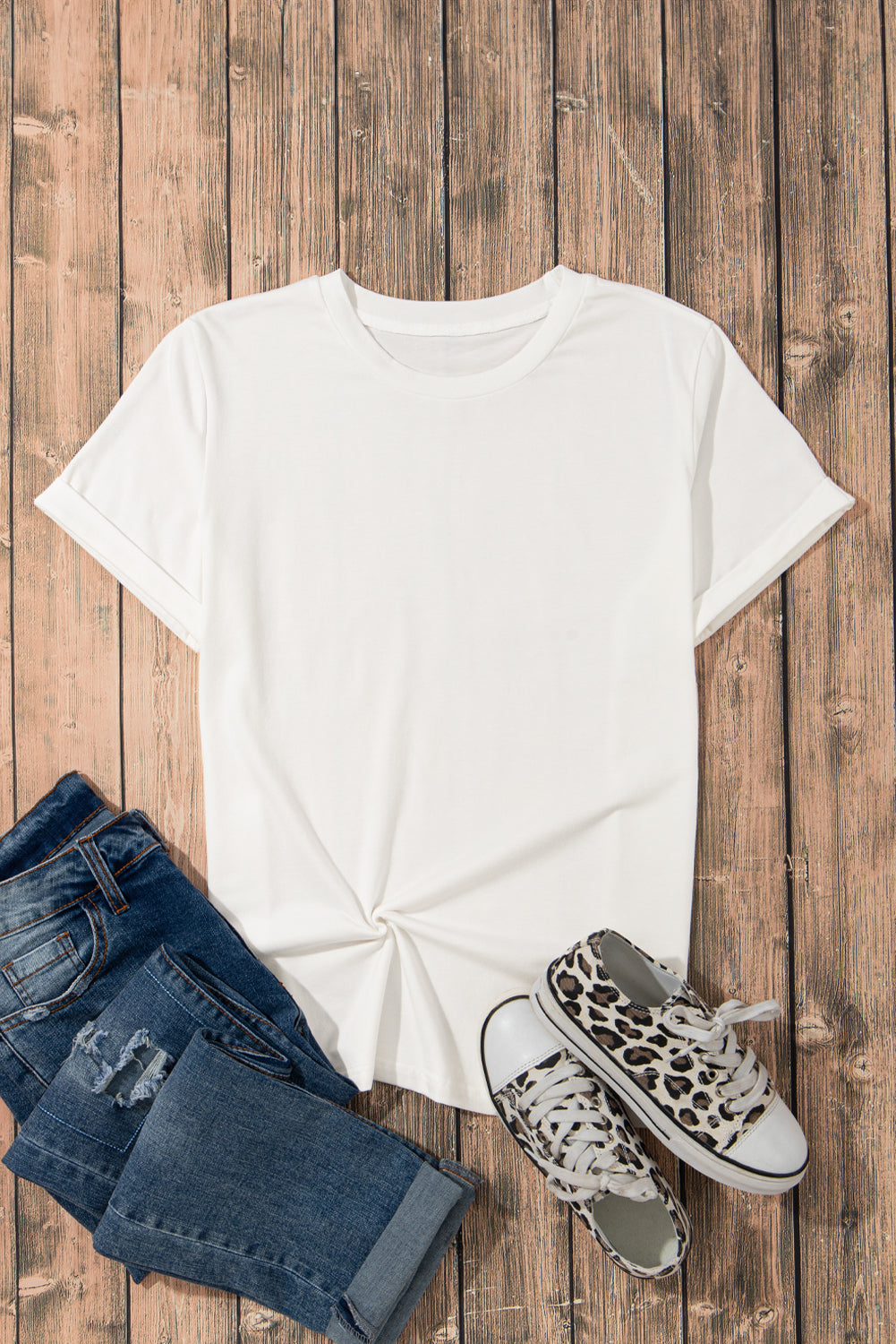 Bright Green Casual Plain Crew Neck Tee-Tops/Tops & Tees-[Adult]-[Female]-2022 Online Blue Zone Planet