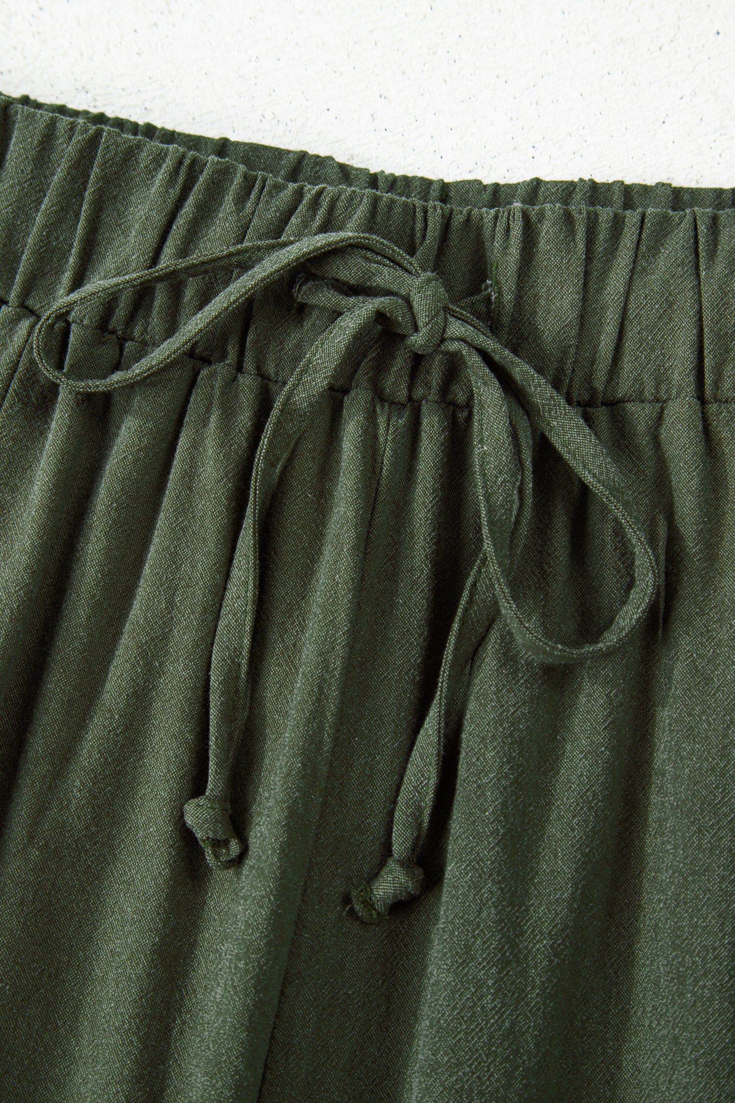 Jungle Green Drawstring Elastic Waist Patch Pocket Barrel Leg Casual Pants-Bottoms/Pants & Culotte-[Adult]-[Female]-2022 Online Blue Zone Planet