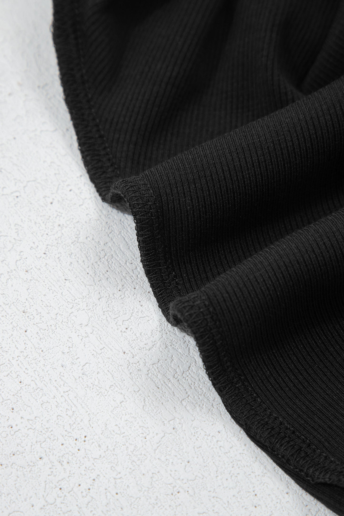 Black Solid Color Oversize Slit Sweatshirt Ribbed Leggings 2pcs Set-Two Piece Sets/Pant Sets-[Adult]-[Female]-2022 Online Blue Zone Planet