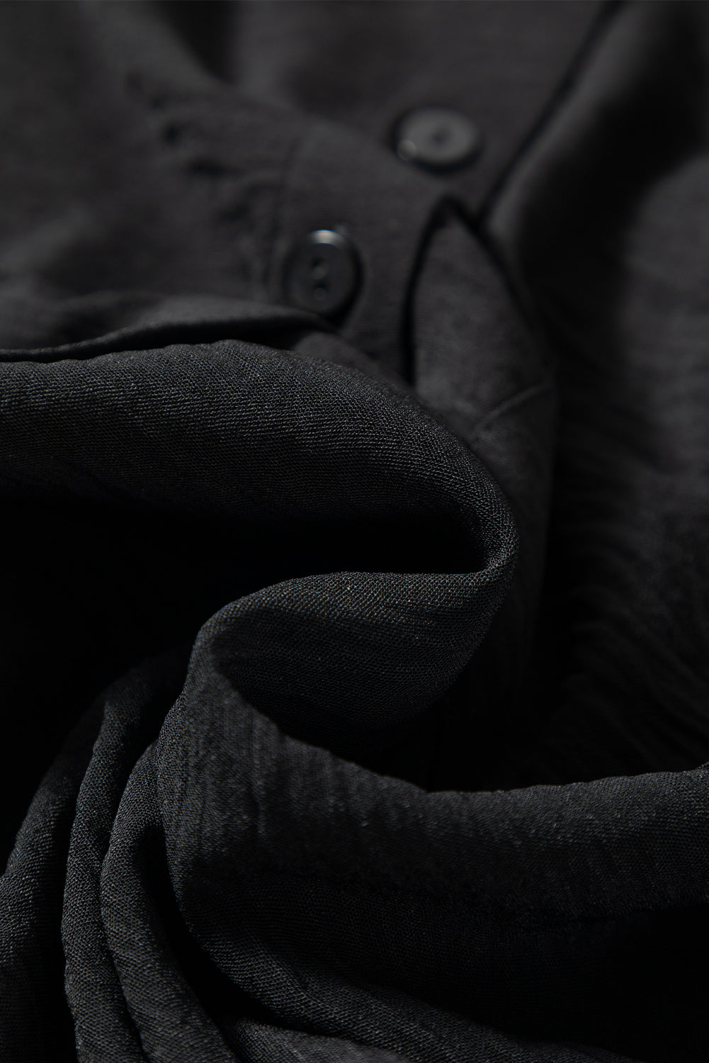 Black Pure Color Patch Pocket Shirt-Tops/Blouses & Shirts-[Adult]-[Female]-2022 Online Blue Zone Planet