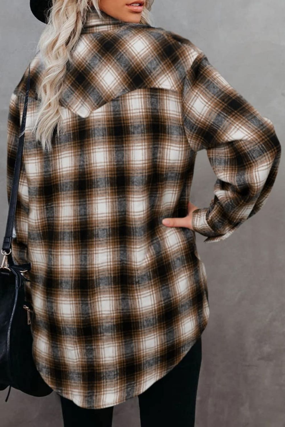 Full Size Plaid Collared Neck Long Sleeve Shirt-TOPS / DRESSES-[Adult]-[Female]-2022 Online Blue Zone Planet