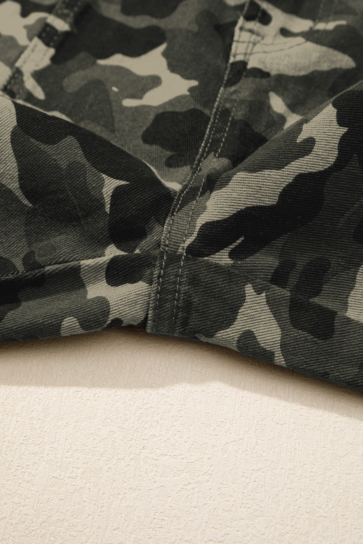 Green Camouflage Print Multi Pocketed Womens Denim Pants-Bottoms/Pants & Culotte-[Adult]-[Female]-2022 Online Blue Zone Planet