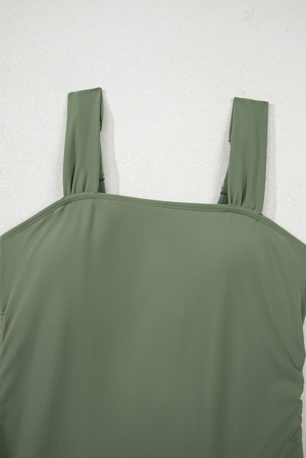 Mist Green Drawstring Ruched Wide Straps Tankini Set-Swimwear/Tankinis-[Adult]-[Female]-2022 Online Blue Zone Planet