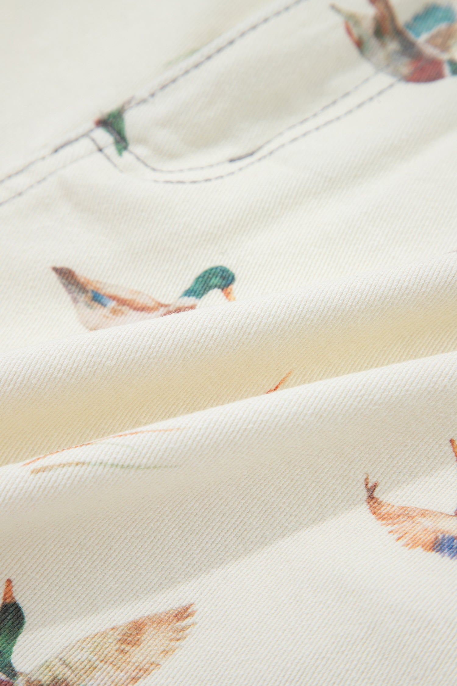 Beige Wild Duck Mallard High Waist Frayed Denim Shorts-Bottoms/Denim Shorts-[Adult]-[Female]-2022 Online Blue Zone Planet