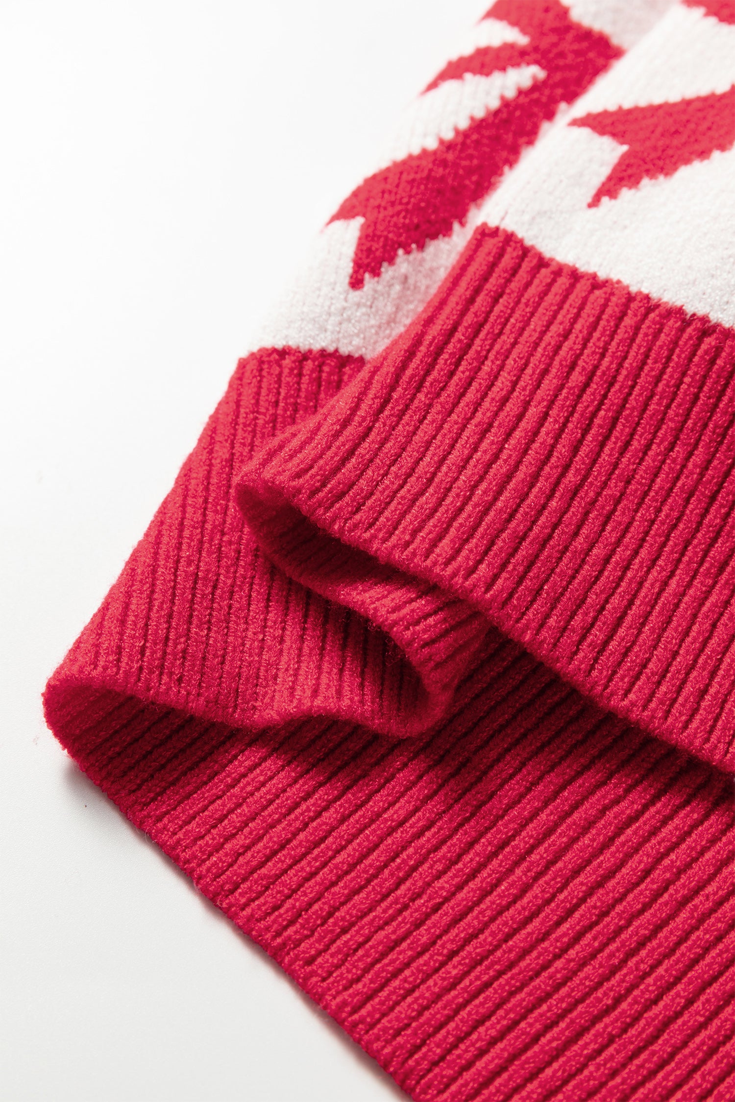 Red Bow Print 2-tone Rhombus Knit Loose Sweater-TOPS / DRESSES-[Adult]-[Female]-2022 Online Blue Zone Planet