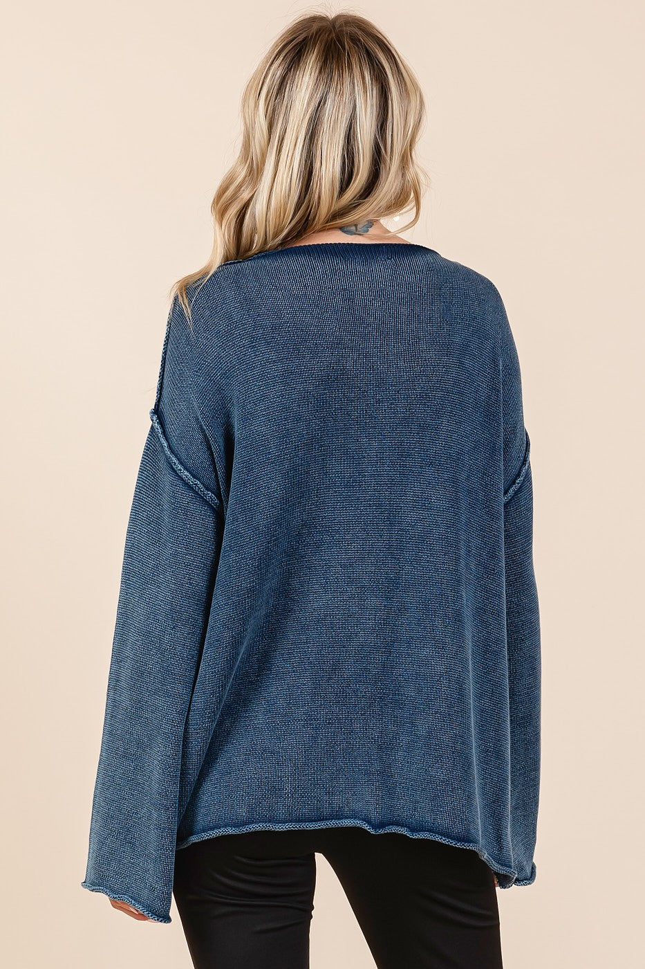 Mittoshop Mineral Wash Patch Pocket Cut Edge Sweater-TOPS / DRESSES-[Adult]-[Female]-2022 Online Blue Zone Planet