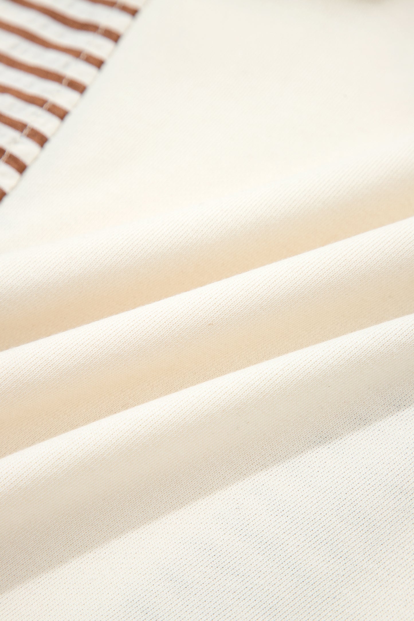 Khaki Stripe Plus Size Color Block Patchwork Half Button Long Sleeve Peplum Blouse-Plus Size/Plus Size Tops/Plus Size Blouses & Shirts-[Adult]-[Female]-2022 Online Blue Zone Planet