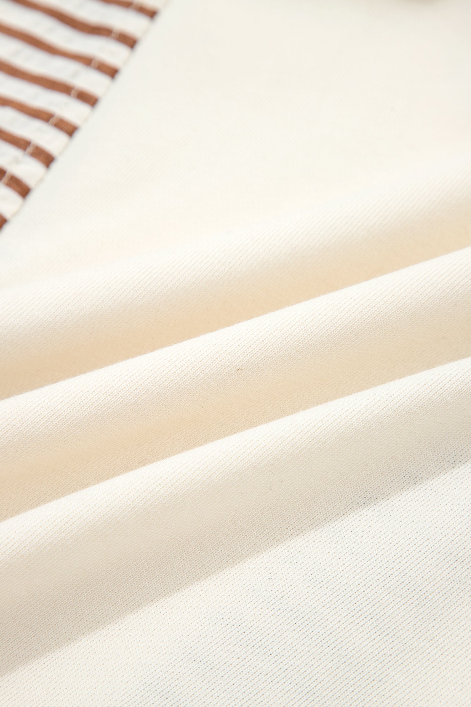 Khaki Stripe Plus Size Color Block Patchwork Half Button Long Sleeve Peplum Blouse-Plus Size/Plus Size Tops/Plus Size Blouses & Shirts-[Adult]-[Female]-2022 Online Blue Zone Planet