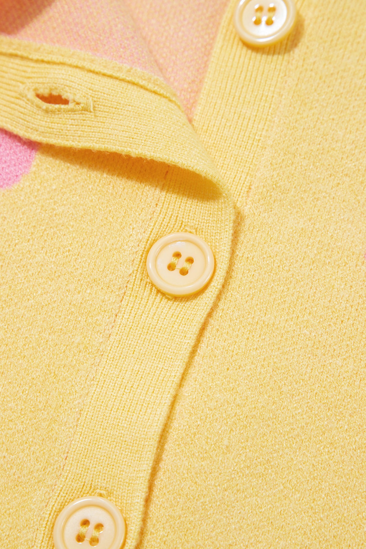 Yellow Cream Casual Polka Dot Button Front Long Sleeve Sweater Cardigan-Sweaters & Cardigans/Cardigans-[Adult]-[Female]-2022 Online Blue Zone Planet