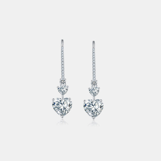 5.44 Carat 925 Sterling Silver Moissanite Heart Drop Earrings-EARRINGS-[Adult]-[Female]-Silver-One Size-2022 Online Blue Zone Planet