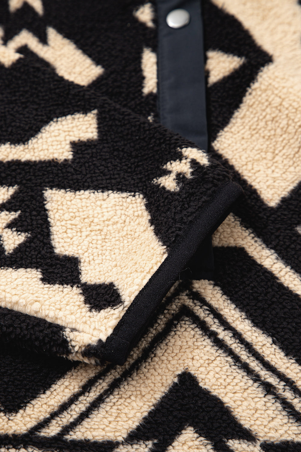Black Western Aztec Half Zip Plush Sweatshirt-Tops/Sweatshirts & Hoodies-[Adult]-[Female]-2022 Online Blue Zone Planet