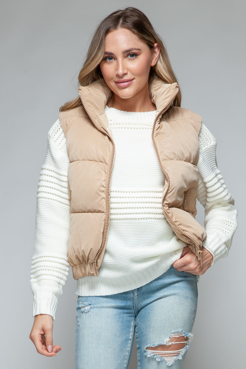 Snobbish Fine Fur Lining Quilted Vest-TOPS / DRESSES-[Adult]-[Female]-2022 Online Blue Zone Planet