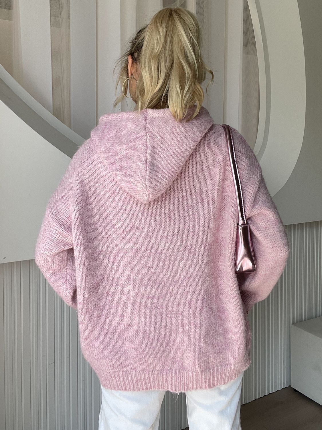 Drawstring Button Down Hooded Cardigan-TOPS / DRESSES-[Adult]-[Female]-Dusty Pink-One Size-2022 Online Blue Zone Planet