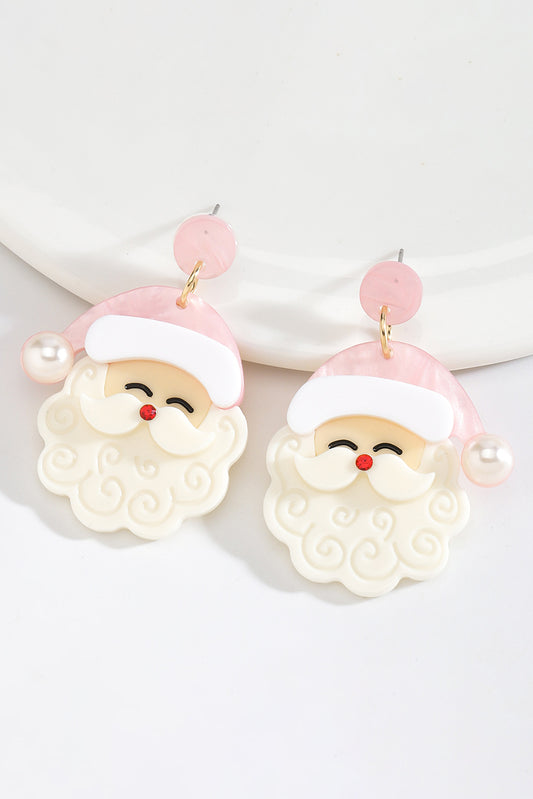 White Bright Pearl Decor Cute Father Christmas Earrings-Accessories/Jewelry-[Adult]-[Female]-White-ONE SIZE-2022 Online Blue Zone Planet