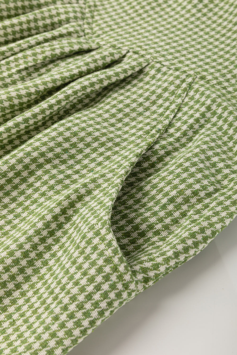 Green Gingham Wide Leg Loose Overall with Pockets-Bottoms/Jumpsuits & Rompers-[Adult]-[Female]-2022 Online Blue Zone Planet