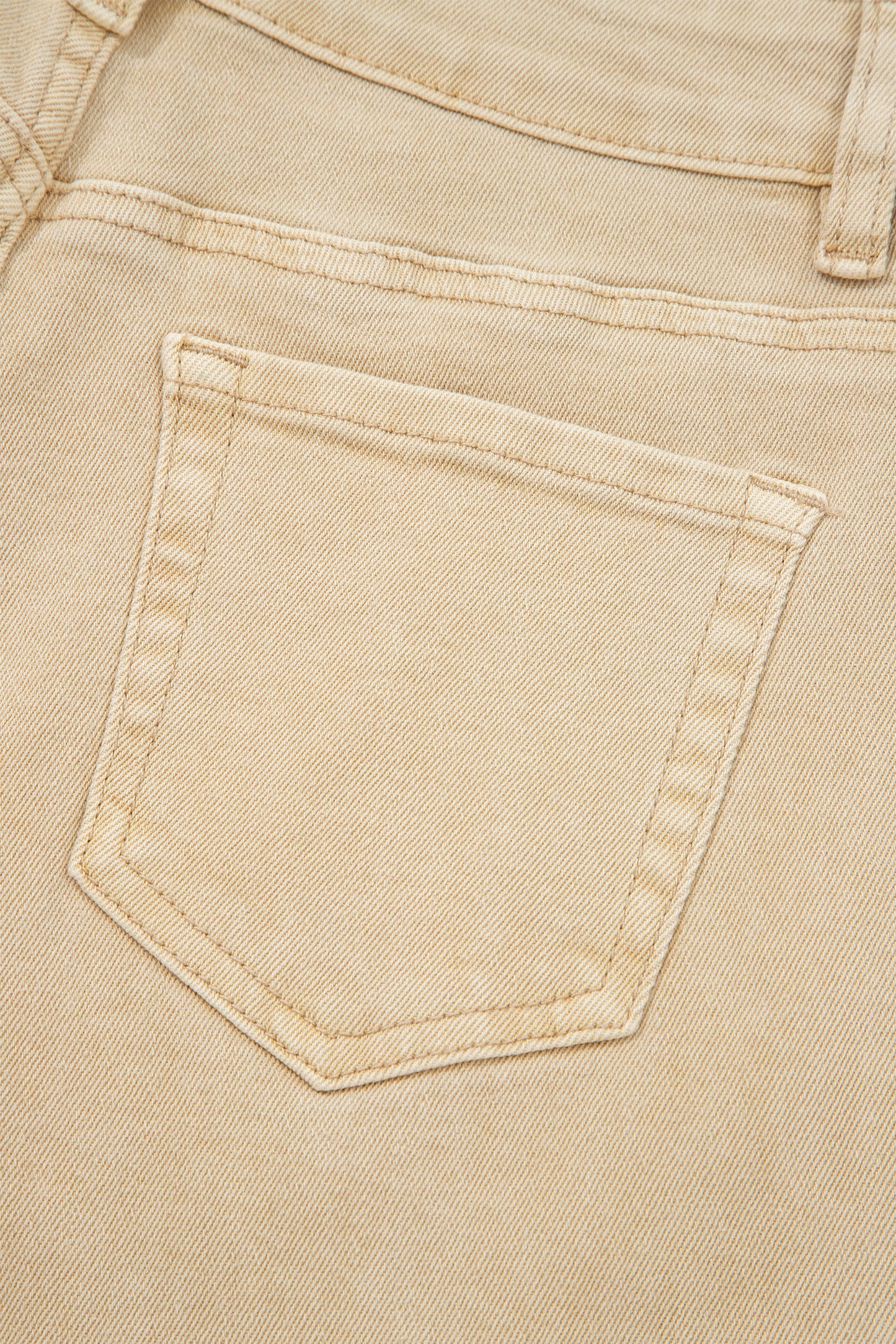 Apricot Solid Color Seamed Center Wide Leg Cropped Jeans-Bottoms/Jeans-[Adult]-[Female]-2022 Online Blue Zone Planet