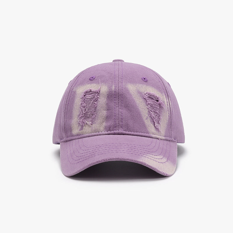 Distressed Cotton Baseball Cap-TOPS / DRESSES-[Adult]-[Female]-Lilac-One Size-2022 Online Blue Zone Planet