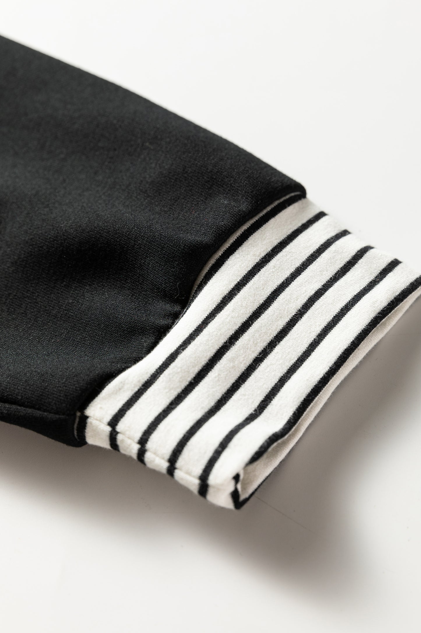 Black Plus Size Striped Cuffs Polo Collar Patchwork Long Sleeve Ruffle Hem Dress-TOPS / DRESSES-[Adult]-[Female]-2022 Online Blue Zone Planet