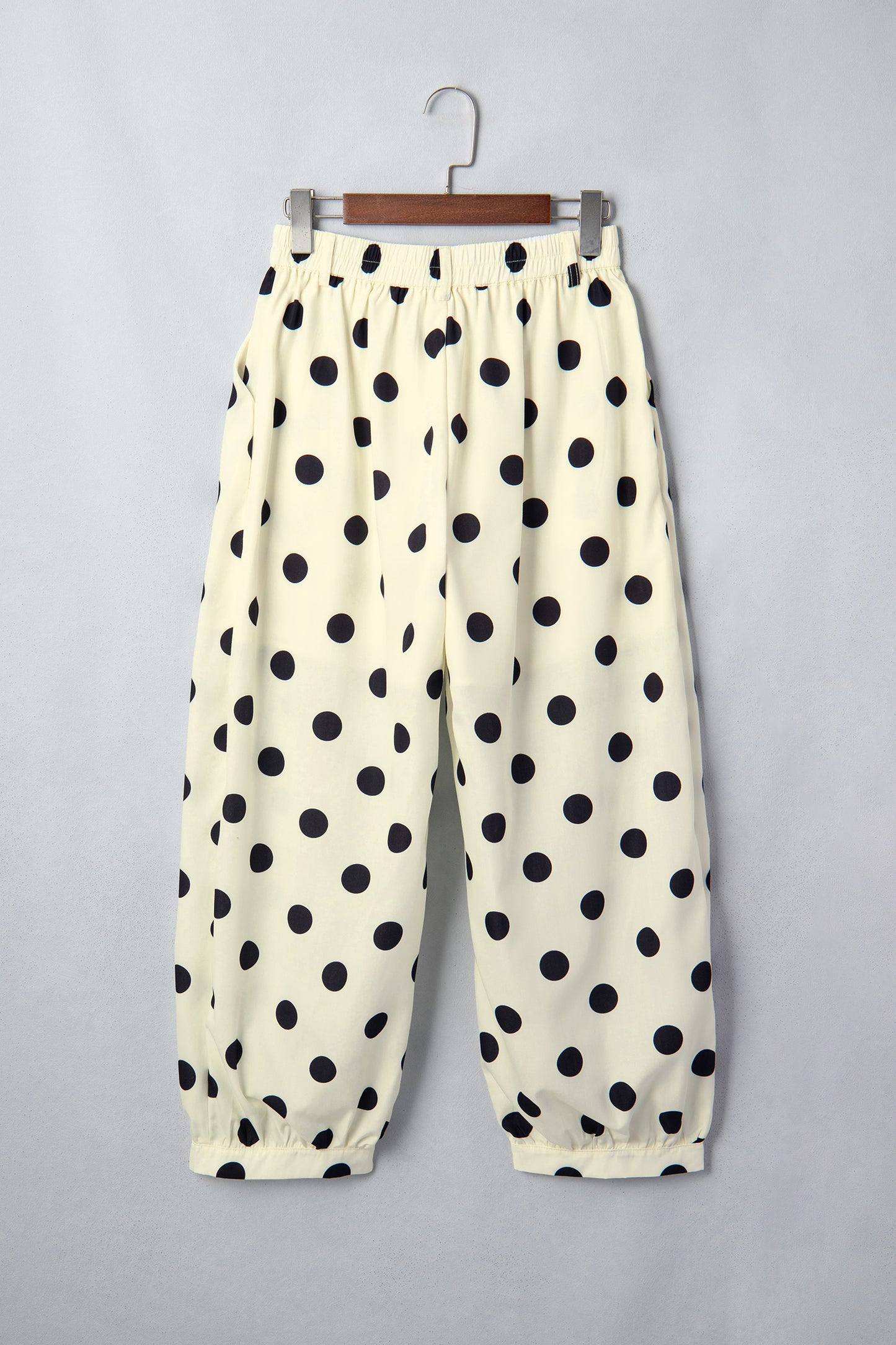 Black Polka Dot Ankle Length Harem Pants-Bottoms/Pants & Culotte-[Adult]-[Female]-2022 Online Blue Zone Planet
