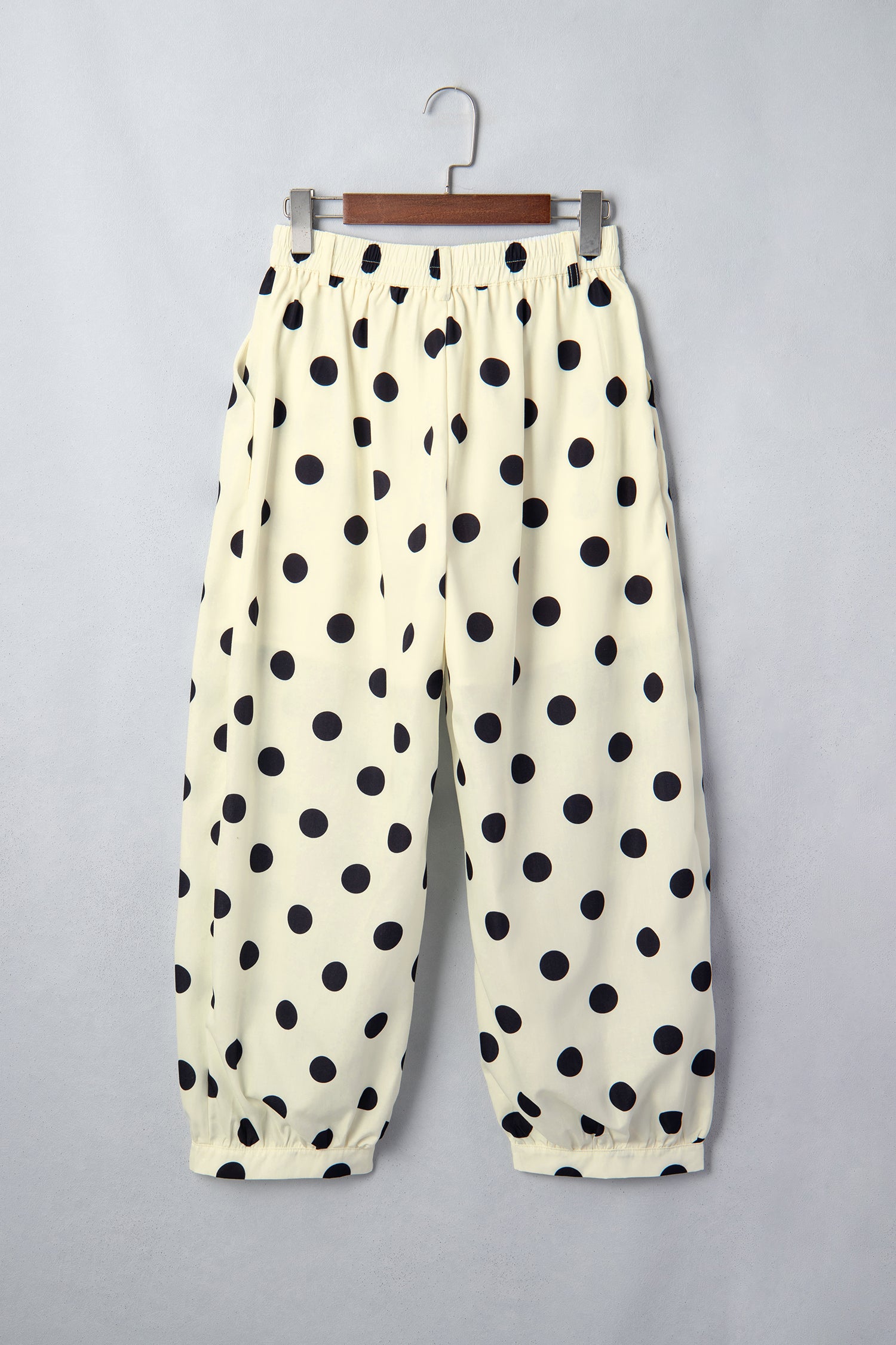 Black Polka Dot Ankle Length Harem Pants-Bottoms/Pants & Culotte-[Adult]-[Female]-2022 Online Blue Zone Planet