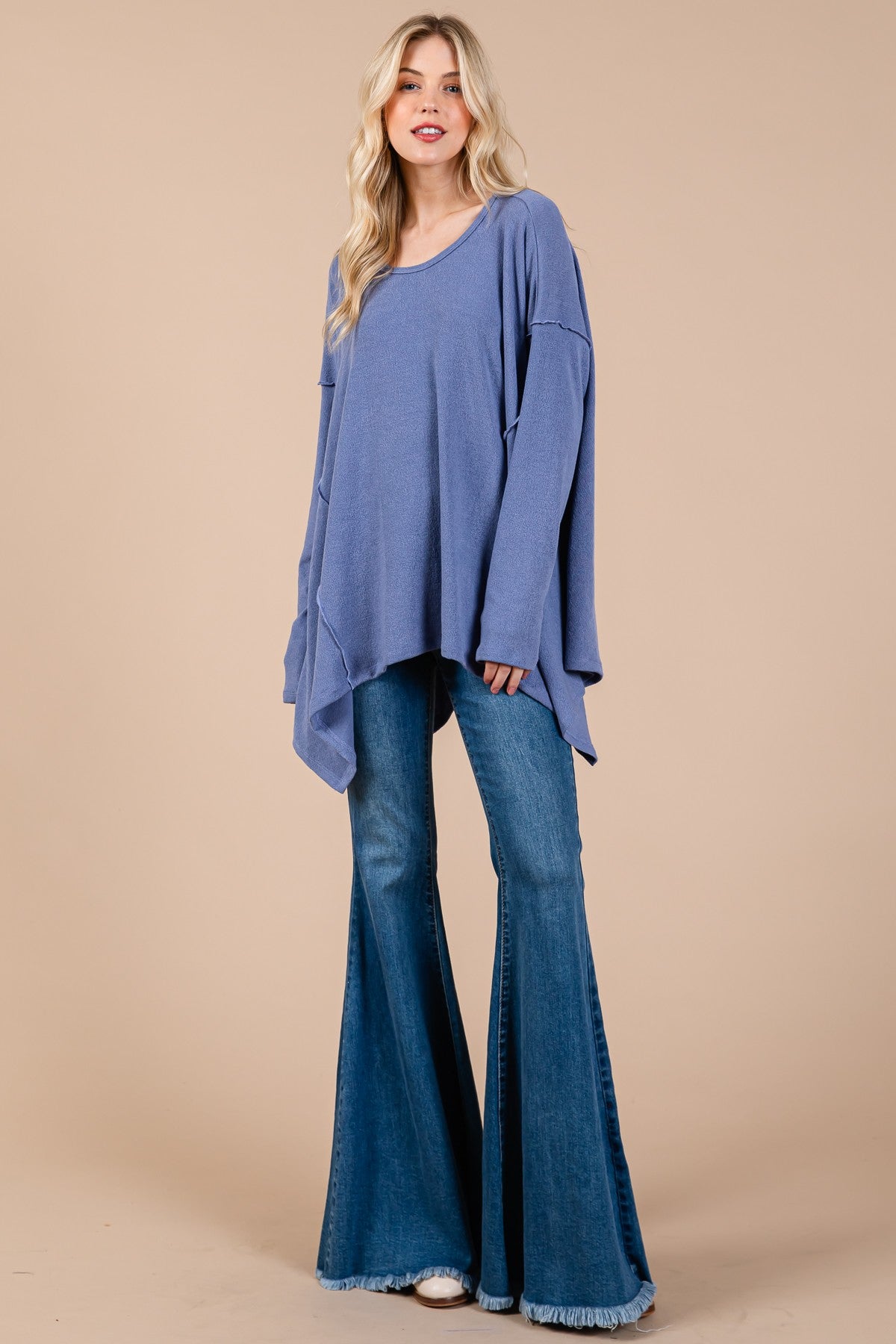 Ces Femme Asymmetrical Long Sleeve top-TOPS / DRESSES-[Adult]-[Female]-2022 Online Blue Zone Planet